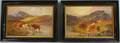 Scottish School 19th20th Century Two Highland Scenes with Oxen