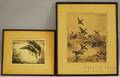 Two Sporting Etchings Roland Clark American 18741957 Taking Flight