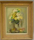 Wallace O Bassford American 19001998 Bright  Cheerful Floral Still Life