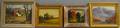 Four Framed Autumn Landscapes Leonard Michael Labiak Canadian 20th21st Century Mt Mansfield Landscape