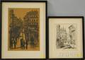 Max E Kirsch German 20th Century Two European Street Scenes