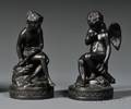 Pair of Wedgwood Black Basalt Cupid and Psyche Figures