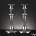 Pair of New York pewter candlesticks ca 1845