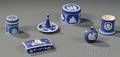 Six Wedgwood Dark Blue Jasper Dip Items
