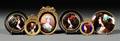 Six Framed Enamel on Copper Portrait Miniatures