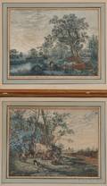 European School 18th Century Two Bucolic Landscapes