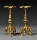 Pair of Bronze Pricket Candlesticks