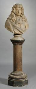 Plaster Bust and Pedestal