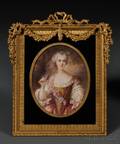 Framed Oval Portrait Miniature on Ivory