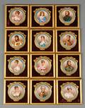 Set of Twelve Sevresstyle Porcelain Portrait Medallions