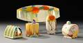 Five Clarice Cliff Bizarre Ware Tableware Items