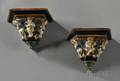 Pair of Majolica Wall Brackets