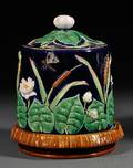 George Jones Majolica Pond Lily Cheese Dish