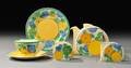Fivepiece Clarice Cliff Bizarre Ware Partial Tea Set