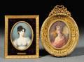 Two Framed Oval Portrait Miniatures on Ivory