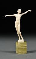Art Deco Carved Ivory Figure of a Female Nude