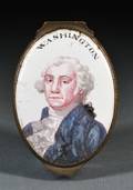 English Enamel Snuff Box with Portrait of George Washington