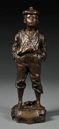 After Victor Szczblrwski Polish b 1888 Figure of a Young Boy WhistlingMousse Siffleur