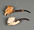 Two Carved Meerschaum Pipes