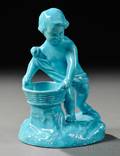 Wedgwood Turquoiseglazed Earthenware Figural Salt
