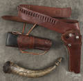 Three vintage leather hunting pouches