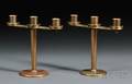 Pair of Tiffany Bronze Candelabra
