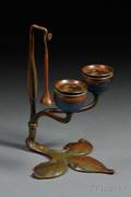 Blown Tiffany Studios Candlestick with Snuffer