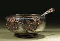 Gorham Silver and Mixedmetal Japanesestyle Punch Bowl and Ladle