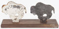 Pair of cast iron buffalo targets early 20th c