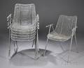 Six MidCentury Modern Stacking Armchairs