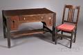 Arts  Crafts Desk with L  JG Stickley Side Chair
