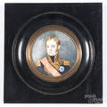 Miniature watercolor portrait on ivory of French Marshal Michel Ney