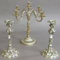 Three Silverplated Candleholders