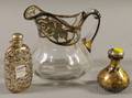 Three Silver Overlay Glass Items