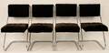 Set of 4 Chrome Side Chairs Milo Baughman Style
