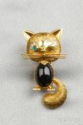 18kt Gold Gemset Cat Brooch Van Cleef  Arpels