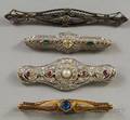 Four Antique and Art Decostyle Bar Pins