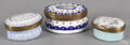 Three English enamel patch boxes late 18th c