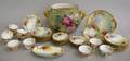 Thirtyseven Pieces of Limoges Gilt and Handpainted T  V Porcelain Rosedecorated Tableware and a JP Jardiniere