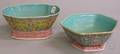 Two Chinese Famille Rose Enameldecorated Footed Porcelain Bowls
