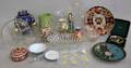 Lot of Glass Porcelain and Cloisonne Table Items