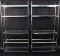 Pair of Modern Chrome  Glass Etageres