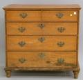 Maple Fivedrawer Flattop Chest with Turned Feet