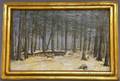19th20th Century American School Oil on Canvas Logging Scene