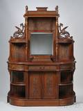 Victorian Renaissance Revival Carved Mahogany and Mirrored Sideboard