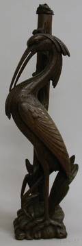 Carved Wooden Heron Figure