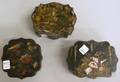 Three Victorian Gilt and Paintdecorated Toleware Boxes with Covers