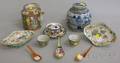 Nine Pieces of Chinese Porcelain Tableware and a Japanese Porcelain Covered Cup and Saucer