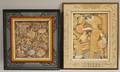 Two Framed Oil on Canvas Indonesian Paintings of Costumed Gamelan Dancers