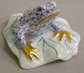 Herend Gilt and Handpainted Porcelain Frog Figure